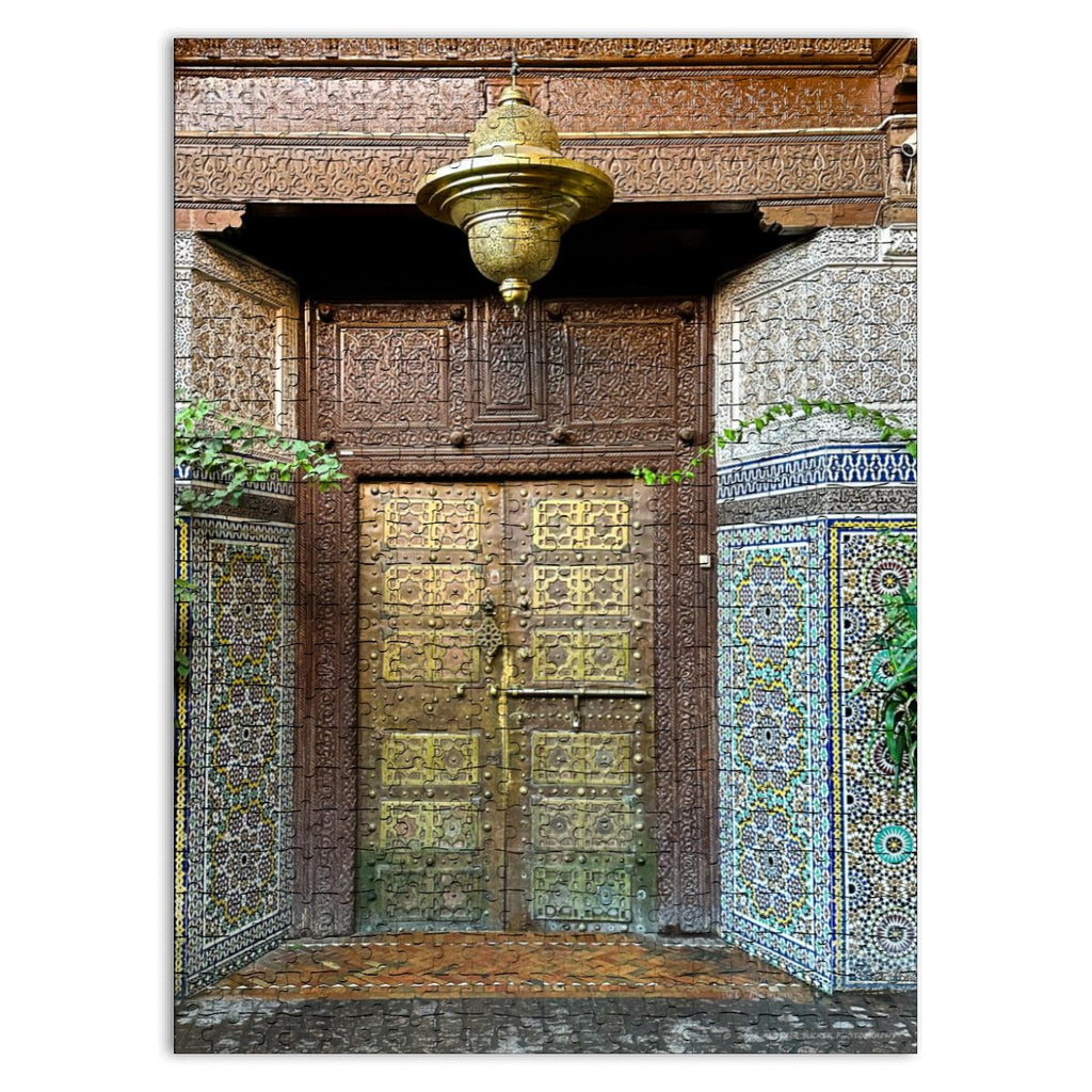 Doorway, Medina, Marrakesh, MOROCCO; 2025; Wooden Jigsaw Puzzles 500 pcs (Vertical)