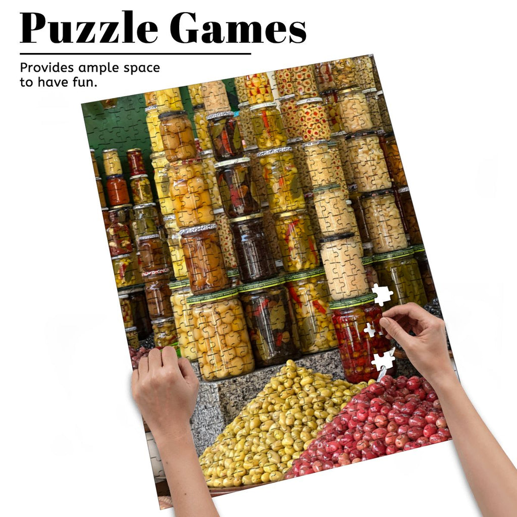 Medina Market, Marrakesh, Morocco; 2025 Wooden Jigsaw Puzzles 500 pcs (Vertical)