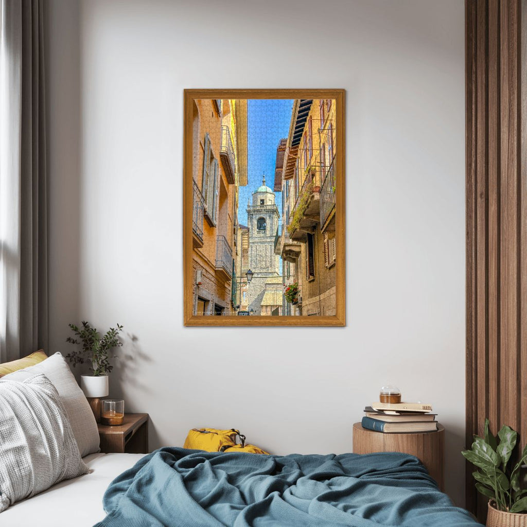 San Giacomo Bell Tower, Bellagio, Italy; Wooden Jigsaw Puzzles 1000 pcs (Vertical)