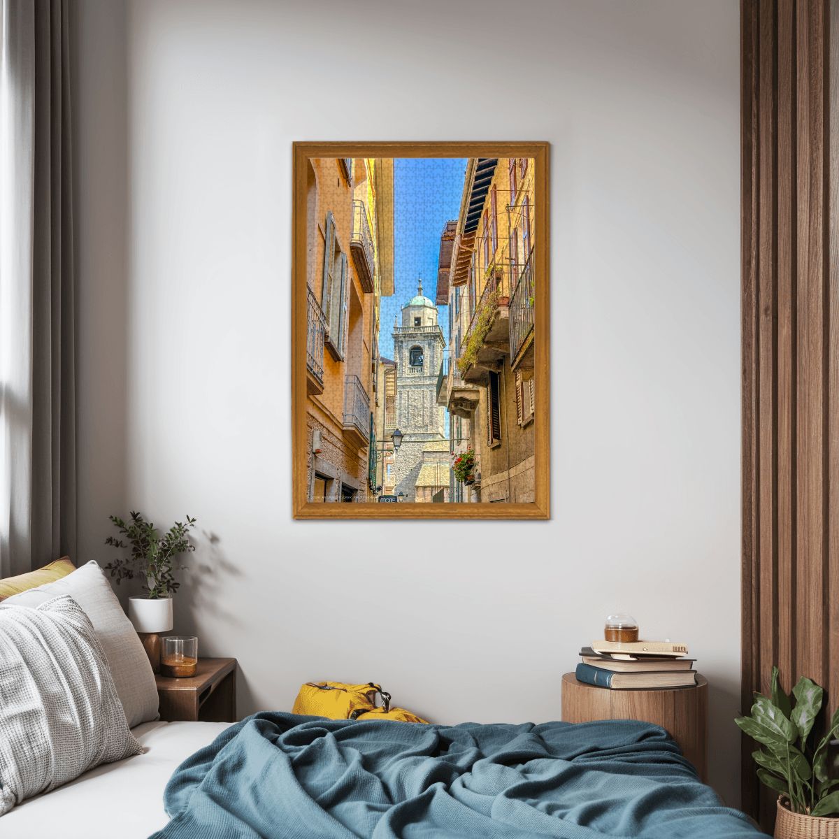 San Giacomo Bell Tower, Bellagio, Italy; Wooden Jigsaw Puzzles 1000 pcs (Vertical)