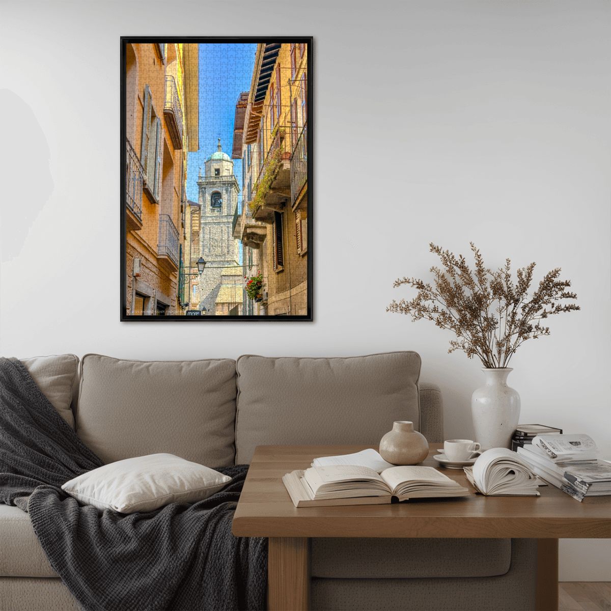 PUZZLE OF THE MONTH! San Giacomo Bell Tower, Bellagio, Italy; Wooden Jigsaw Puzzle 1000 pcs (Vertical)
