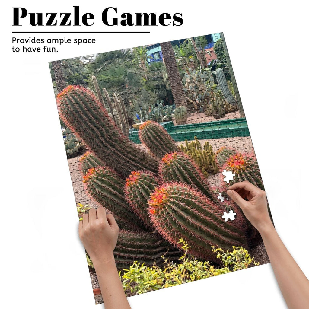 Sonoran Desert Cacti Garden,  Morocco, 2026; Wooden Jigsaw Puzzles 500 pcs (Vertical) Firefly (1) Cacti Morocco1